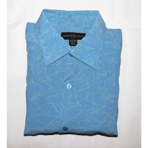 Jhane Barnes Men's Short Sleeve Button Front Shirt Size Medium - Picture 4 of 6